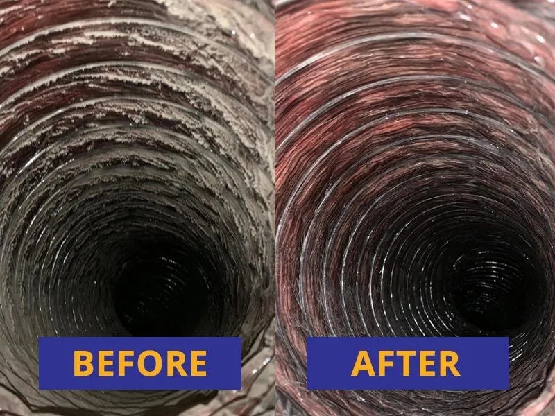 Air duct cleaning before and after photo 1